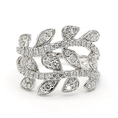 18K Solid Gold 0.90 Carat Lab Grown Round Diamond Cocktail Ring | Riyanika Jewels