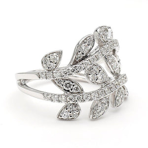 18K Solid Gold Round Lab Grown Diamond 0.90 Carat Cocktail Ring | Riyanika Jewels