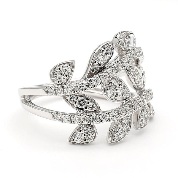 18K Solid Gold Round Lab Grown Diamond 0.90 Carat Cocktail Ring | Riyanika Jewels