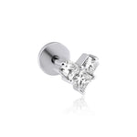 14K Natural Diamond Princess Cut Earrings