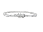 18K Solid Gold 6.89 Carat Emerald Cut Lab Grown Diamond Tennis Bracelet - Side View