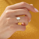18K Solid Gold 3.00 CT Oval Cut Natural Diamond Solitaire Engagement Ring - Close Up