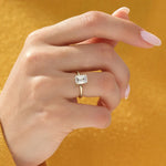 14K 2ct Natural Diamond Emerald Cut Solitaire Engagement Ring