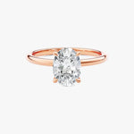 18K Solid Gold 1.00 CT Oval Cut Lab Grown Diamond Solitaire Engagement Ring - Detail