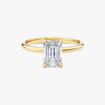 18K Solid Gold 1.00 CT Emerald Cut Natural Diamond Solitaire Engagement Ring | Riyanika Jewels