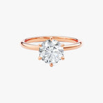 18K Solid Gold 1.00 CT Round Cut Lab Grown Diamond Solitaire Engagement Ring - Side View | Riyanika Jewels