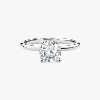 18K Solid Gold 2.00 CT Cushion Cut Natural Diamond Solitaire Engagement Ring | Riyanika Jewels
