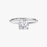 18K Solid Gold 1.00 CT Cushion Cut Natural Diamond Solitaire Engagement Ring - Side View