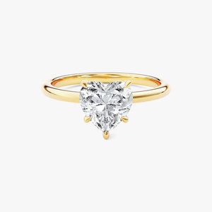 18K Solid Gold 1.00 CT Heart Cut Solitaire Lab Grown Diamond Engagement Ring | Riyanika Jewels