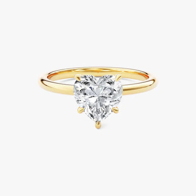 14K 1ct Lab Grown Diamond Heart Cut Solitaire Engagement Ring
