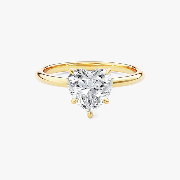 18K Solid Gold 2.00 CT Heart Cut Solitaire Lab Grown Diamond Engagement Ring | Riyanika Jewels