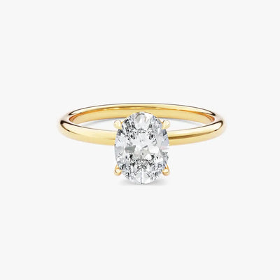 14K 1ct Lab Grown Diamond Oval Cut Solitaire Engagement Ring