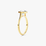18K Solid Gold 1.00 CT Round Cut Lab Grown Diamond Bezel Engagement Ring - Close Up | Riyanika Jewels