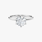 18K Solid Gold 2.00 CT Round Cut Natural Diamond Solitaire Engagement Ring - Side View