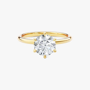 14K 1ct Natural Diamond Round Cut Solitaire Engagement Ring