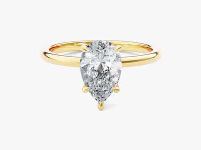 18K Solid Gold 1.00 CT Pear Cut Solitaire Lab Grown Diamond Engagement Ring | Riyanika Jewels