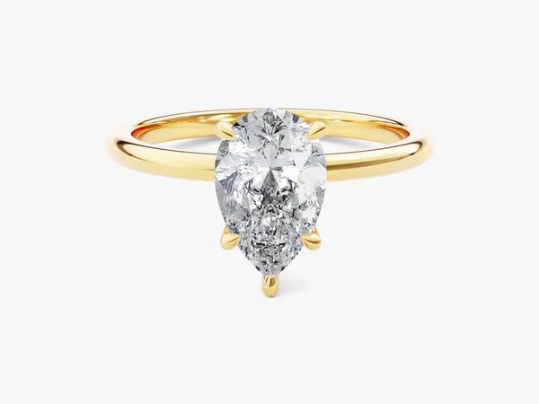 14K 1ct Lab Grown Diamond Pear Cut Solitaire Engagement Ring