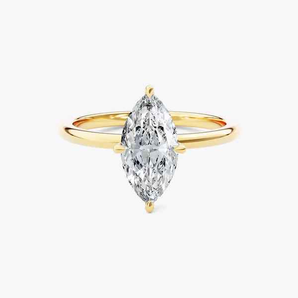 14K 1ct Lab Grown Diamond Marquise Cut Solitaire Engagement Ring