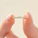 18K Solid Gold 1.00 CT 4-Prong Eternity Lab Grown Diamond Wedding Band - Close Up | Riyanika Jewels