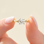 18K Solid Gold 1.00 CT Round Cut Twisted Solitaire Lab Grown Diamond Engagement Ring - Alternate Angle | Riyanika Jewels