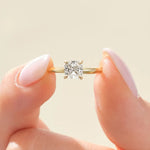 18K Solid Gold 1.00 CT Cushion Cut Lab Grown Diamond Knife Edge Engagement Ring - Alternate Angle | Riyanika Jewels