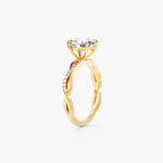 18K 1ct Lab Grown Diamond Round Cut Side Stone Engagement Ring
