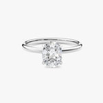 18K Solid Gold 1.00 CT Oval Cut Natural Diamond Hidden Halo Engagement Ring - Detail | Riyanika Jewels