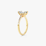 14K 1ct Lab Grown Diamond Radiant Cut Side Stone Engagement Ring