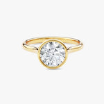 18K Solid Gold 1.00 CT Round Cut Lab Grown Diamond Bezel Engagement Ring | Riyanika Jewels
