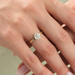 18K Solid Gold 1.00 CT Round Cut Twisted Solitaire Natural Diamond Engagement Ring - View 7