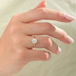 18K Solid Gold 1.00 CT Round Cut Lab Grown Diamond Bezel Engagement Ring - View 6 | Riyanika Jewels