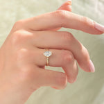 18K Solid Gold 2.00 CT Oval Cut Lab Grown Diamond Bezel Engagement Ring - Alternate Angle