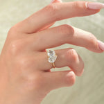 14K 2ct Lab Grown Diamond Pear Cut Toi et Moi Engagement Ring