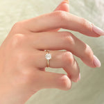 18K Solid Gold 1.00 CT Cushion Cut Lab Grown Diamond Knife Edge Engagement Ring - View 6 | Riyanika Jewels