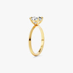 18K Solid Gold 1.00 CT Cushion Cut Lab Grown Diamond Knife Edge Engagement Ring - Close Up | Riyanika Jewels
