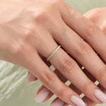 18K Solid Gold 1.00 CT 4-Prong Eternity Lab Grown Diamond Wedding Band - Alternate Angle | Riyanika Jewels