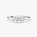 18K Solid Gold 1.00 CT Floating Cluster Natural Diamond Wedding Band - Side View | Riyanika Jewels