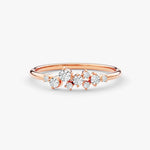 18K Solid Gold 1.00 CT Floating Cluster Natural Diamond Wedding Band - Detail | Riyanika Jewels