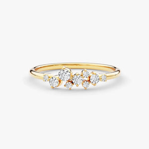 18K Solid Gold 2.00 CT Floating Cluster Natural Diamond Wedding Band | Riyanika Jewels