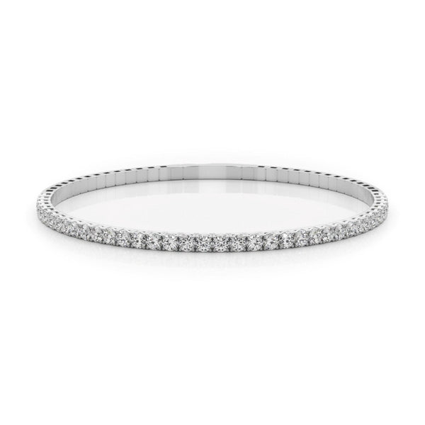 14K Solid Gold Natural Diamond Flexi Bangle