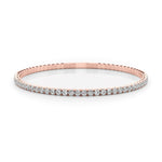 14K Solid Gold Natural Diamond Flexi Bangle