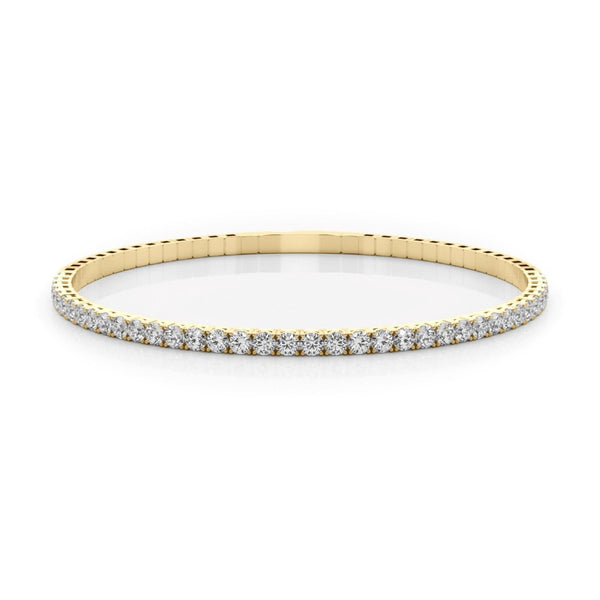 18K Solid Gold 1.00 CTW Natural Diamond Flexi Half Bangle – Stackable Jewelry