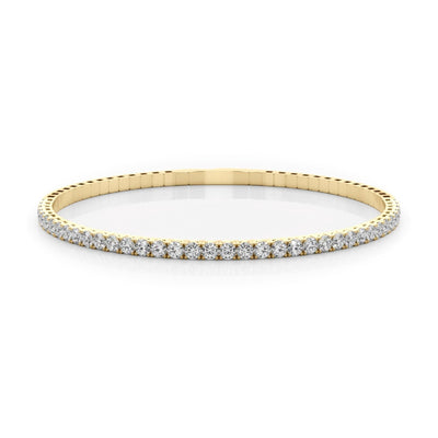 18K Solid Gold 1.00 CTW Natural Diamond Flexi Half Bangle – Stackable Jewelry
