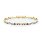 14K Solid Gold Natural Diamond Flexi Bangle