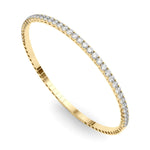 18K Solid Gold 1.00 CTW Natural Diamond Flexi Half Bangle – Stackable Jewelry - Alternate Angle | Riyanika Jewels