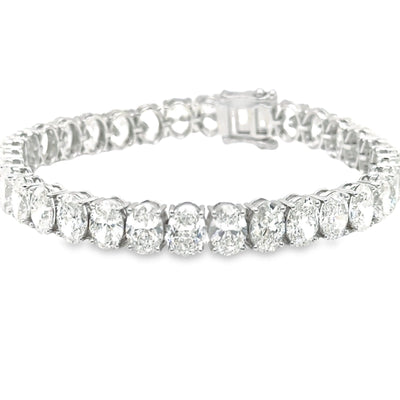 14K 7ct Lab Grown Diamond Oval Cut Tennis Bracelet