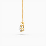 18K Solid Gold Lab Grown Diamond Cushion Cut Solitaire Necklace – 2.00 Ct Pendant for - Close Up | Riyanika Jewels