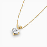 18K Solid Gold Lab Grown Diamond Cushion Cut Solitaire Necklace – 2.00 Ct Pendant for Valentine’s - View 6 | Riyanika Jewels
