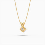18K Solid Gold Lab Grown Diamond Cushion Cut Solitaire Necklace – 2.00 Ct Pendant for Valentine’s - View 7 | Riyanika Jewels