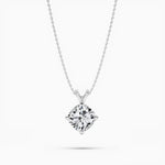 18K Solid Gold Lab Grown Diamond Cushion Cut Solitaire Necklace – 2.00 Ct Pendant for Valentine’s - View 8 | Riyanika Jewels